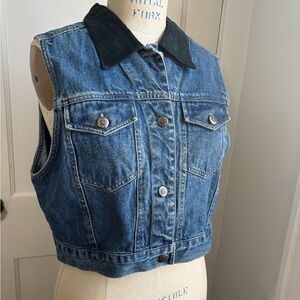 Vintage 90s No Boundaries Denim Collared Vest